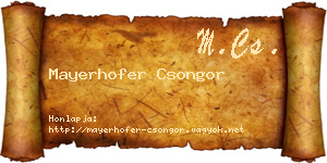 Mayerhofer Csongor névjegykártya